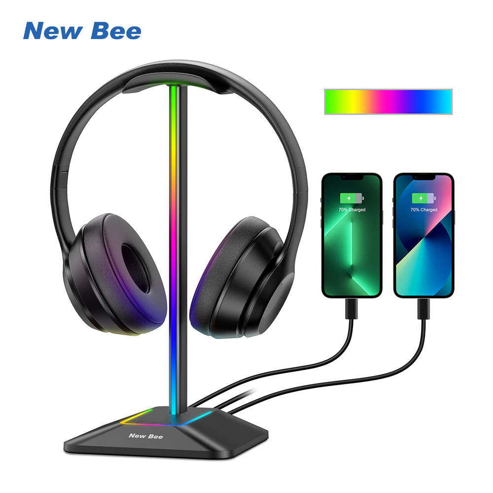 New Bee Z8 RGB Headphones Stan - Headphone Stand Desk avis et prix