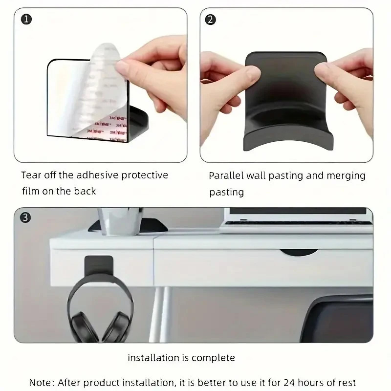 4Pcs Black Adhesive Headphone  - Headphone Stand Desk avis et prix