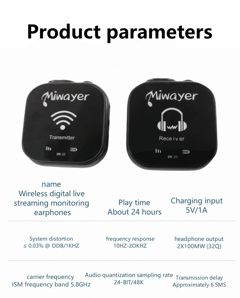 Miwayer WM-20 5.8G Wireless In - In Ear Monitor Iem avis et prix