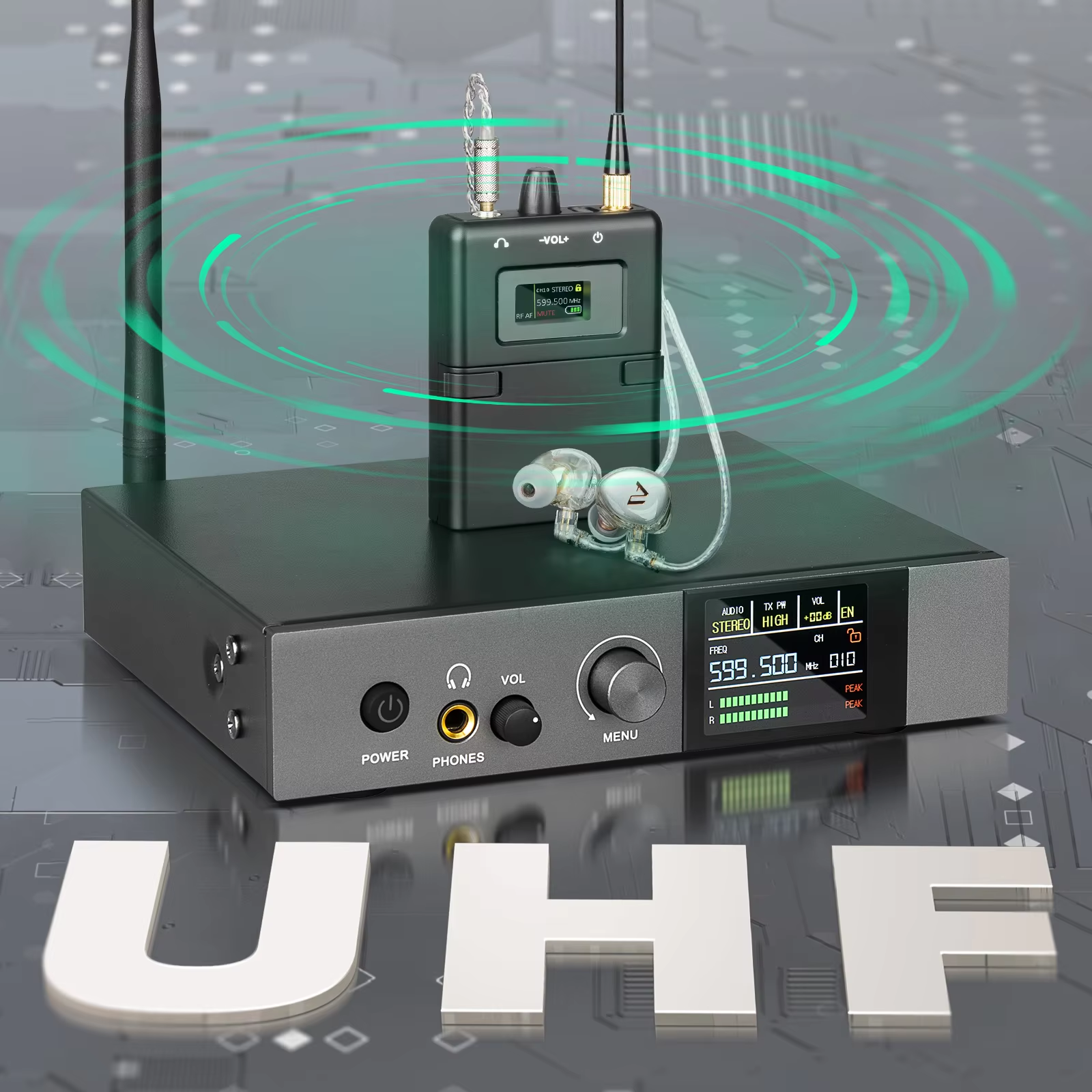 590-599mhz stereo IEM UHF Stag - In Ear Monitor Iem avis et prix