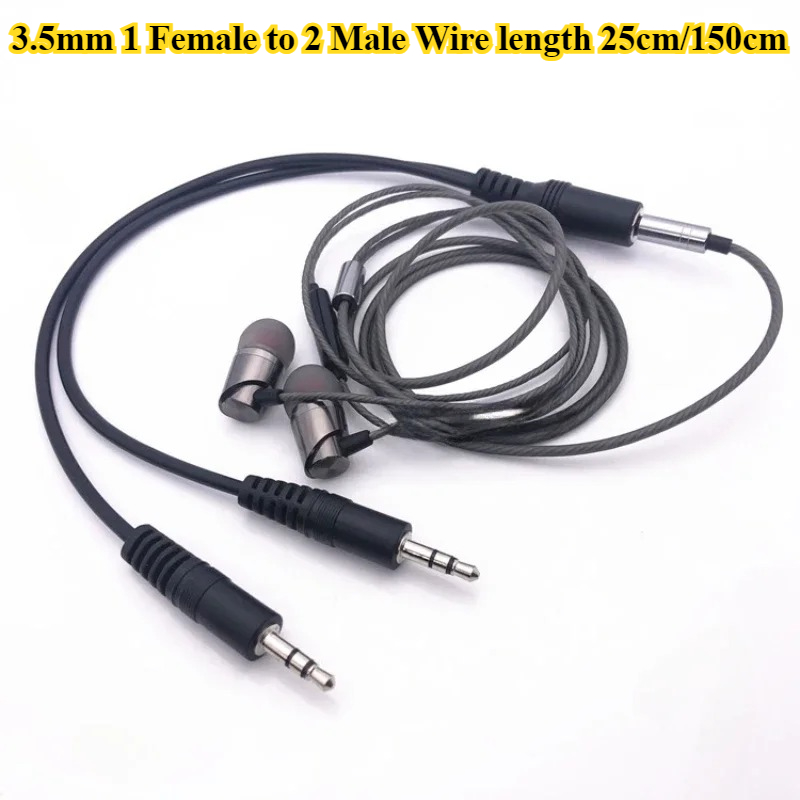 2/5Pcs/lot 3.5mm 1 to 2 Audio  - Earphone Splitter Jack avis et prix
