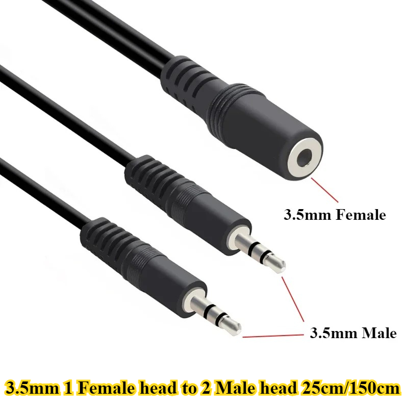 2/5Pcs/lot 3.5mm 1 to 2 Audio  - Earphone Splitter Jack avis et prix