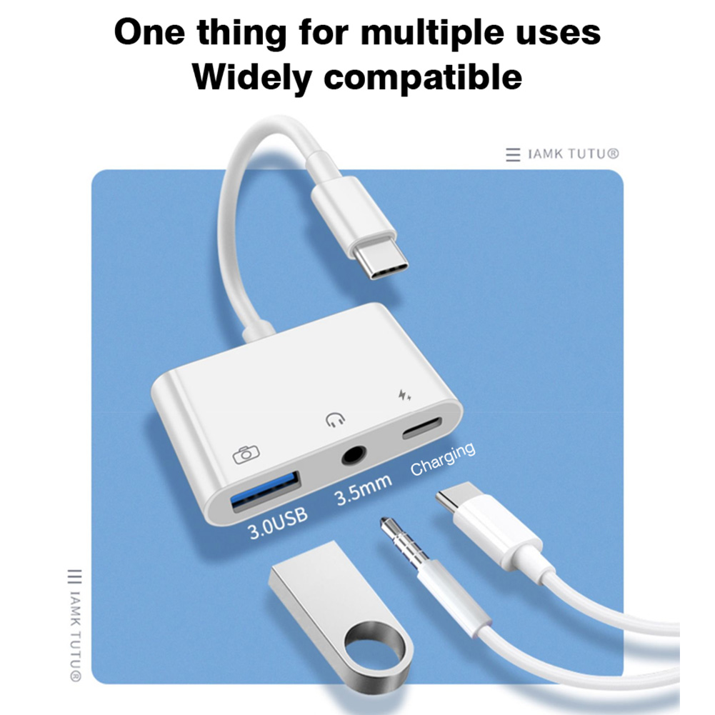 3 in 1 Type C to 3.5mm Jack Ea - Earphone Splitter Jack avis et prix