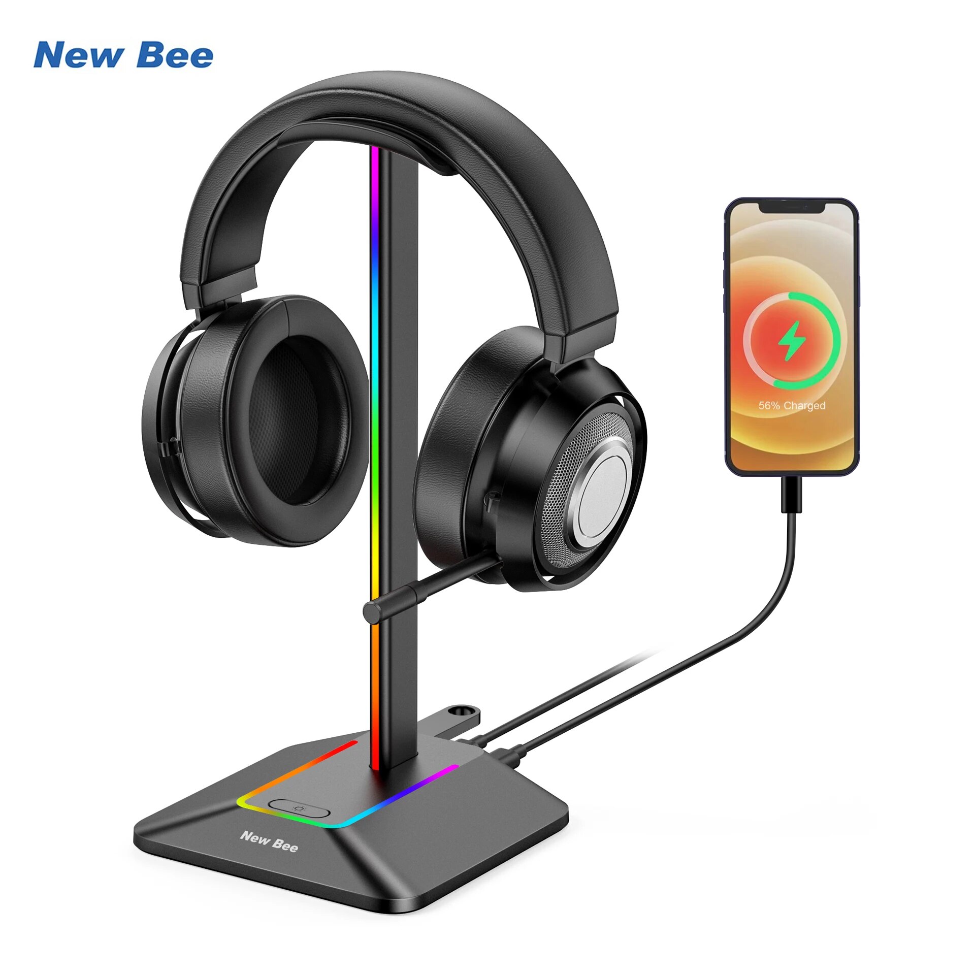 New Bee Z8 RGB Headphones Stan - Headphone Stand Desk avis et prix