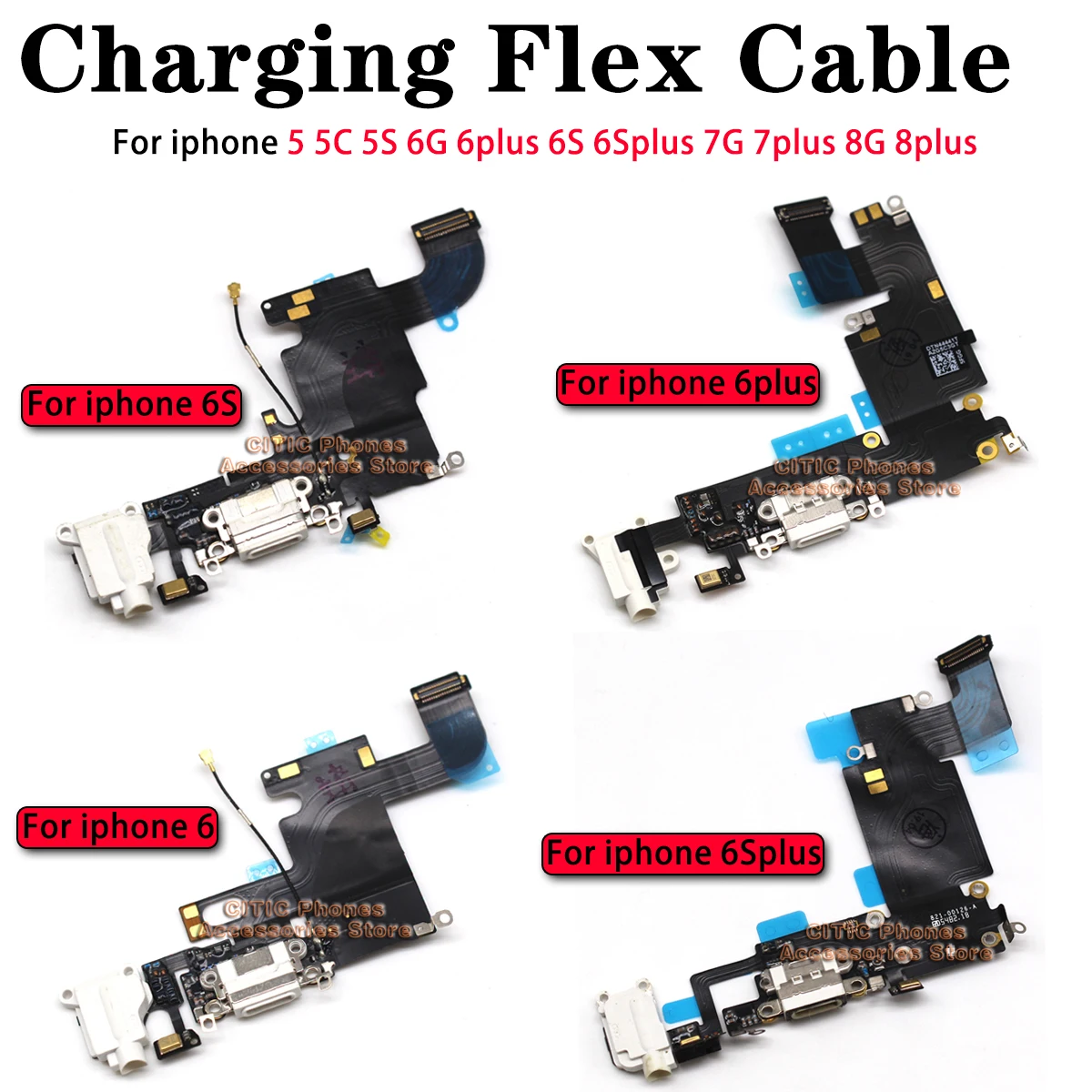5pcs For iPhone 6 6S 7 8 Plus  - Wired Earphone Mic avis et prix