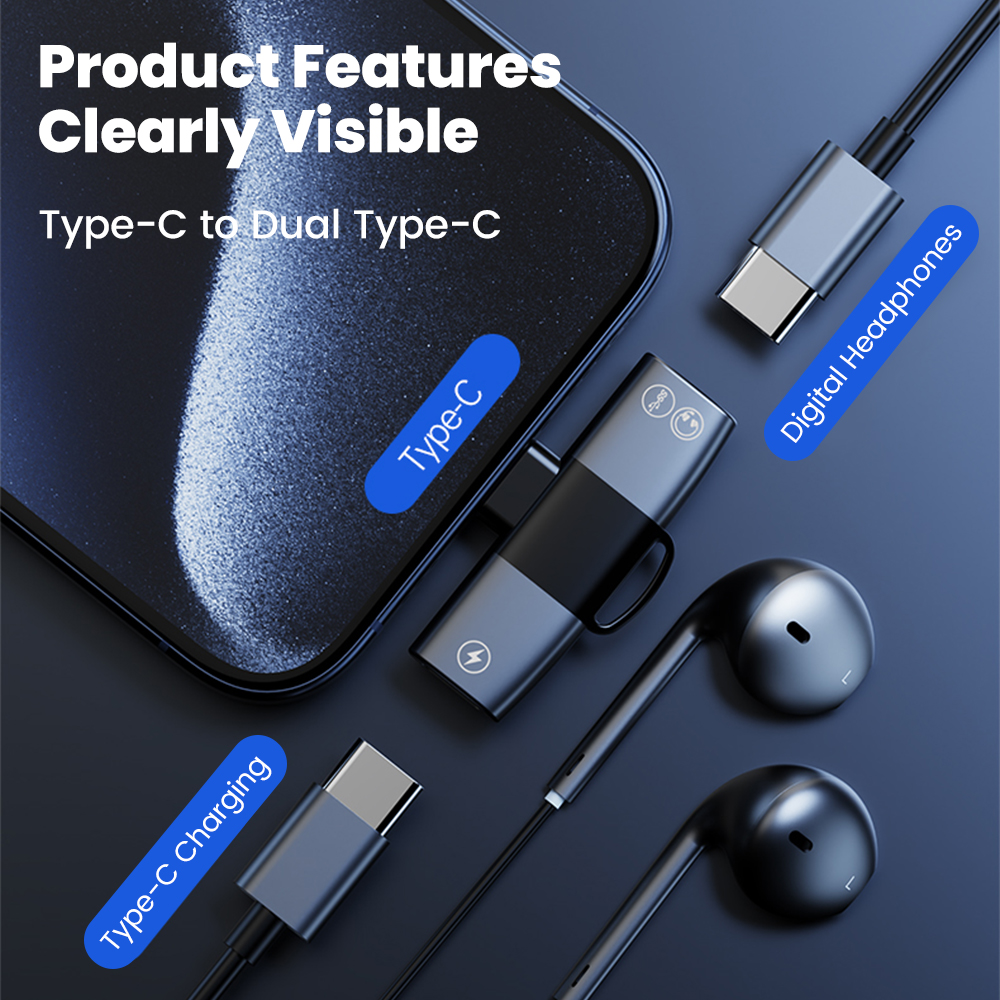 2 in 1 Type C Audio Adapter US - Earphone Splitter Jack avis et prix