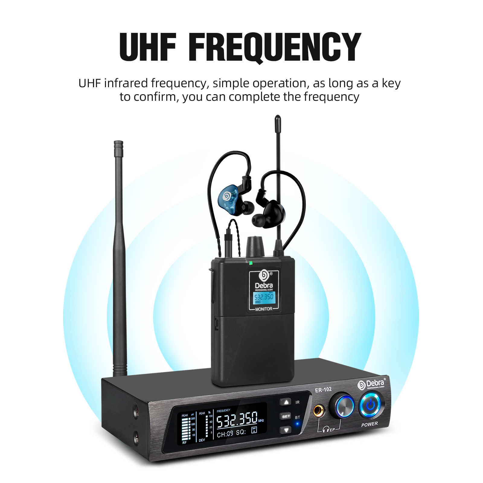 Debra ER-102 UHF IEM In Ear St - In Ear Monitor Iem avis et prix
